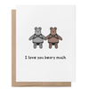 Grußkarte „I Love You Beary Much“ Leather – Liebeskarte – ProudYou