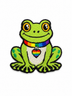 Frosch Patch mit Regenbogen-Halsband – Pride Aufnäher zum Aufbügeln – ProudYou