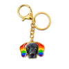 Hunde Schlüsselanhänger – Gold-Edition mit Regenbogen-Ohren – ProudYou