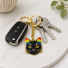 Edler Katzen-Schlüsselanhänger mit Regenbogen-Ohren – Gold-Edition – ProudYou