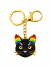 Edler Katzen-Schlüsselanhänger – Gold-Edition mit Regenbogen-Ohren – Exklusives Design aus Deutschland – ProudYou