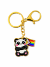 Exklusiver Panda Schlüsselanhänger mit Progress-Flagge – Gold-Edition – LGBTQ+ Pride Accessoire – ProudYou