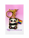 Exklusiver Panda Schlüsselanhänger mit Progress-Flagge – Gold-Edition – LGBTQ+ Pride Accessoire – ProudYou
