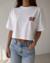 Handmade Crop Top „SLAY“ – Oversize Bio-Baumwolle, bestickt – ProudYou