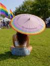 Pride Sonnenschirm „Visible. Proud. United.“ – Bambus, Rosa – ProudYou