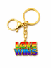 Exklusiver „Love Wins“ Schlüsselanhänger – Regenbogen Pride Edition – Gold-Optik – ProudYou