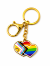 Exklusiver Doppelherz Schlüsselanhänger – Progress-Pride Edition – Gold-Edition – ProudYou